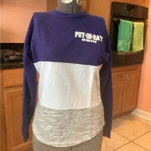 Women's Colorblock Sweater - Purple, White, Gray